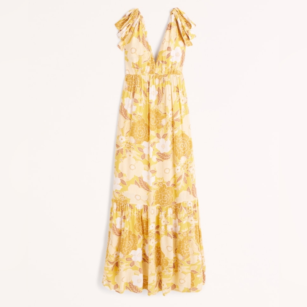 Abercrombie yellow midaxi dress